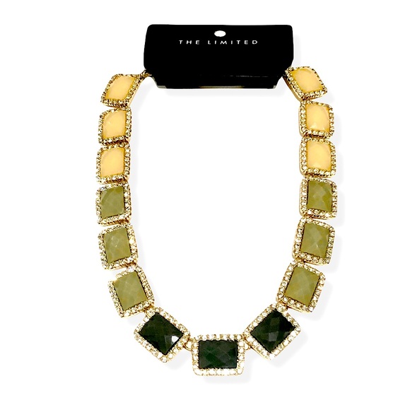 THE LIMITED Sophisticated Gold-Tone Yellow & Gray or Black Bib necklaces | NWT - Picture 1 of 10